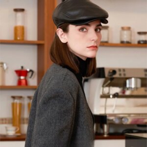 Designer soft leather cap girth front for men and women