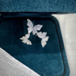 Aazuo Fine Jewelry 18K Solid White Gold Real Natrual Diamond Butterflry Ring Gift For Woman Deluxe Banquet Fashion Jewelry Au750