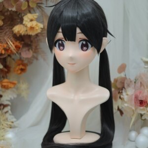Customize Character Female/Girl Resin Kig Full Head With Lock Anime Cosplay Japanese Anime Kigurumi Mask
