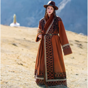 Advanced Retro Tibetan Clothing, Lhasa Ethnic Style Women’s Tibetan Robe