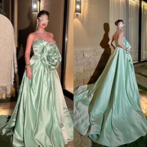 Customized Exquisite Sweetheart Ball Gown Sweep Dresses Flower Skirts Charmeuse Customized es