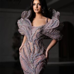 Strapless Crystals Celebrity Dresses 2024 Dubai Coutures Beading Evening Dress Robes Du Soir Off Shoulder Wedding Party Gown