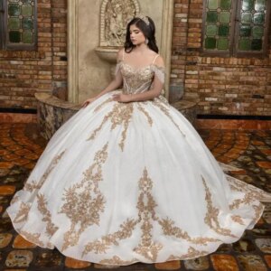 Customized White Ball Gown Quinceanera Dress Gold Suspenders Lace Applique Beading Bow Corset Sweet 16 Vestidos De 15 Anos
