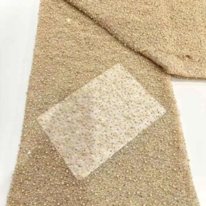 Newest Luxury Beaded Lace High Quality Fabrics 2025 African Sequined Tulle Lace Fabric For Wedding Bridal Hand Beads Sequence