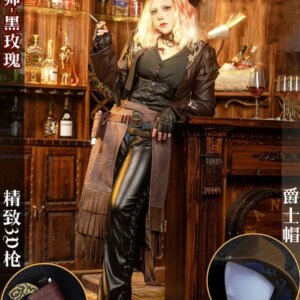 Identity V Demi Bourbon Barmaid Black Rose Lady QiZhen Fashion Game Suit Uniform Cosplay Costume Halloween Party Outfit