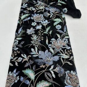 5yards African velvet lace fabric high quality sequins embroidery velvet lace fabric for french wedding party dress