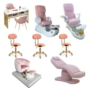 Modern Design Luxury Pedicure Chair Barber Chair Nail Salon Furniture Set Nail Tables Art beuty Bed Salon Supplies Desk
