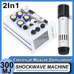 Shockwave Therapy Machine With 7 Heads Portable 300mj Shock Wave Muscle Stimulation Knee Joint Pain Relief Deep Body Massage