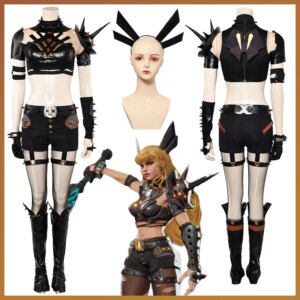 Game Rivals Costume Magik Cosplay Fantasy Black Suits Clothing Disguise Adult Women Roleplay Fantasia Party Outfits