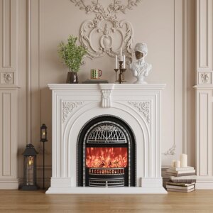 French cream style all solid wood bird cage fireplace decorative cabinet American living room side entrance