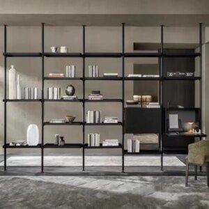 Customized open light luxury minimalist pillar bookcase cloakroom living room display shelf overhead combination bookcase