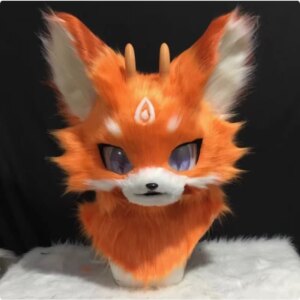 Orange Fursuit Husky Fox Mascot (head) Halloween Party Fur Cosplay Gift