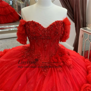 Shiny Customized Princess Prom Dresses For 15 Girls Ruffle Beading Lace Up Ball Gown Vestido De 16 VX Quinceanera Party Pageant