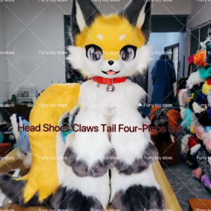 Fursuit Head Shoes Claws Tail Four-Piece Set Cute Furry Cosplay Dog Wolf Head Costumes Customized Fursona Head Comiket Furries