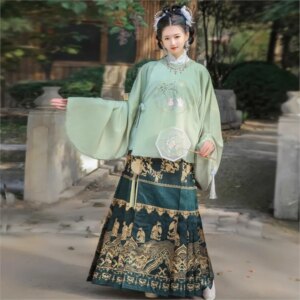 Traditional stand collar Hanfu Chinese style embroidered version daily suit