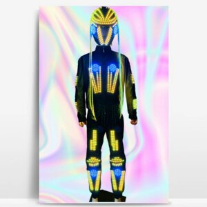 Pixels LED Robot Suit Costume Clothes Full Color Smart dance Costumes Amosphere Prop for Dj Party Nightclub