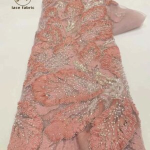 African 3D Lace Fabric 2025 High-Quality Mesh Sequins Embroidered French Sequin Groom Nigerin for Women’s Evening Dresses Sewing
