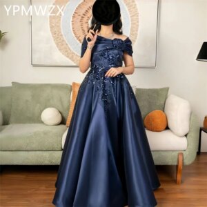 Customized Evening Dress Women Party Occasion Prom Gown YPMWZX Off-the-shoulder A-line Floor Length Skirts Bespoke Dres