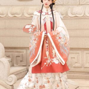 New Ancient Chinese Clothing Machine Embroidery Ming Yun Shoulder Long Shirt Horse-Face Skirt Autumn and Winter