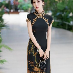 Improved cheongsam dress elegant temperament mother daily