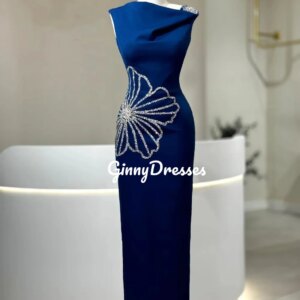 Customized Dresses For Prom A-Line Scoop Neckline Floor-Length Beadings Luxury Evening Dresses Sleeveless Wedding Party Dress