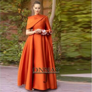 Customized Muslim Aline Satin Graduation Dresses for Women Pastrol Dubai Saudi Arabric Bespoke Special Occasion Vestidos De Gala