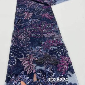 High Quality Fashion African Sequins Tulle Embroidered Groom Lace Fabric Beaded Sequins Lace Fabric For Nigerian Wedding Dress