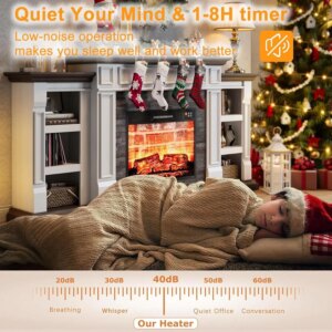 70″ Electric Fireplace with Mantel, Fireplace TV Stand for TVs Up to 80 Inch, Farmhouse Entertainment Center with Storage