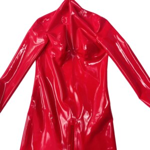neck entry Red latex gummi catstui with toes gloves 3D breast no zip  crotch zip 0.4mm