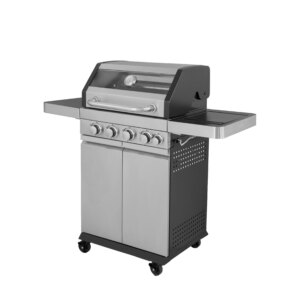 Outdoor Transparent Window BBQ Grill Adjustable Height Stainless Steel Gas BBQ Grill