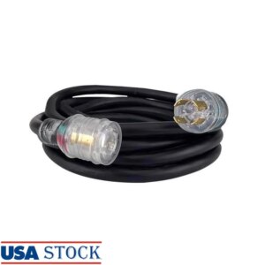 30A Generator Power Cord 20ft 10/4 Gauge Heavy Duty Male Twist Lock Heavy Duty UL Listed