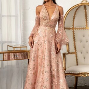 Classic Deep V-neck Evening Dress 2025 Elegant A-line Bridal Dress Graceful Appliqué Floor-length Dress Vestidos De Novia