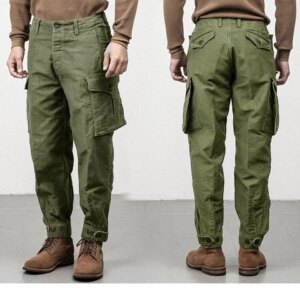 AnnualRing 378g Heavyweight Ripstop Jungle Cloth Groundwear Trousers Vintage High Waist Drawstring Work Trousers