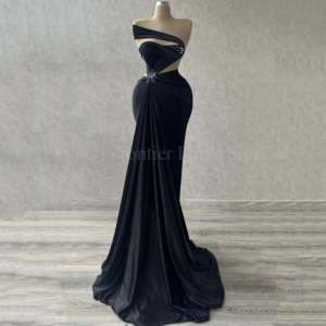 Vintage Sleeveless Mermaid Floor Length Prom Dresses Beading Strapless Elegant Formal Occasions Evening Gowns Custom Made