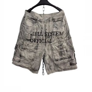 Hand-Coated Retro Distressed Swabbing Washing Craft Loose Profile Cargo Pocket Casual Shorts Men’s Shorts Streetwear Men
