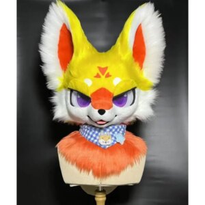 Fursuit Husky Fox Mascot Head Halloween Party Fur Cosplay