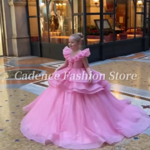 Customized Dreamy Sweet Pink Flower Girl Dresses Princess Dresses Prom Dresses Wedding Birthday Party Dresses