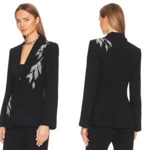 Fashion Slim Fit Women Suits 2 Pieces Set (Jacket + Pants ) Simple One Button Jacket Full Sleeve Daily Dresses