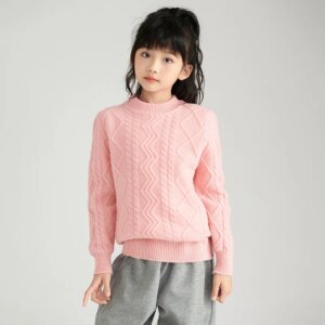 Strictly Selected Wool Seven-Needle Full Body Twisted-Shaped Semi-High Collar Design Sense Boy and Gi