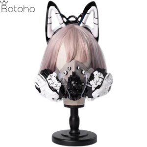 Anime Game Cyber Punk Cosplay Accessories LED light Mask Night City SCI-FI Lamp Cat Ear Headset Halloween Festival Party Masks