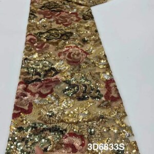 African Beaded Lace Fabric 2025 High-Quality Groom Lace French Luxury Nigerian Sequins for Wedding Dress Sewing