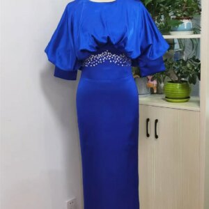 Blue Arabian Elegant Party Dresses 2024 Straight Floor Evening Dress Long Sleeves Women’s Prom Dress Customezide New Arrival