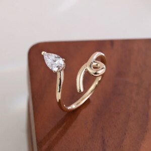 Provence Snake Adjustable Ring 18KGold 1ct Pear Cut IGI E/VS1 Lab Grown Diamonds Ring Trendy Animal Rings Personalized Custom