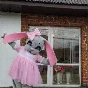 New Adult Rabbit Cute Pink Dress Hare Mascot Costume Halloween Christmas Dress Full Body Props Outfit Mascot Costume