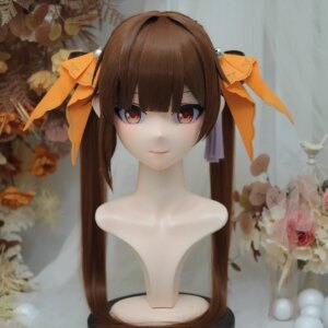 (NFD311-38)Customize Full Head With Lock Pretty Female/Girl Japanese Animego Character Kig Cosplay Kigurumi Mask Crossdress Doll