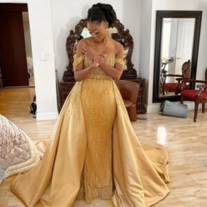 Exquisite Sequin Evening Dresses African Girls Sweetheart Party Dress Crystals Mermaid Long Prom Gowns Women Luxury Customized