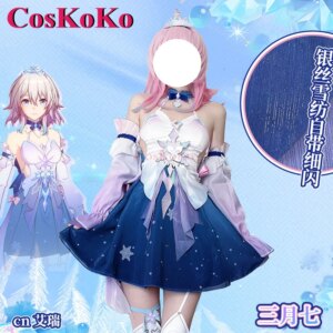 CosKoKo March 7th Cosplay Anime Game Honkai: Star Rail Costume Lovely Sweet New Uniform Dress Halloween Party Role Play Clothing