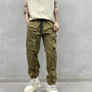 Summer Retro Personalized Mechanical Style Overalls All-Match Fashion Multi-Pocket Loose Straight Casual Trousers for Men