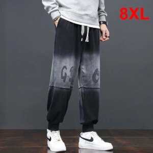 Harajuku Sweatpants Men Jogger Pants Plus Size 8XL Streetwear Gradient Fashion Male Elastic Waist Trousers