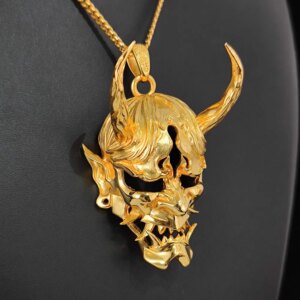 New Design Personalized Custom 925 Sterling Silver Charm Pendant 18K Gold Plated Hip Hop Jewelry 3D Ghost Face Pendant Gift
